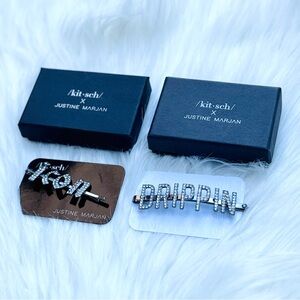 Kitsch X Justine Marjan SET OF 2 Rhinestone Hair Pins